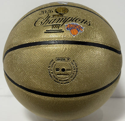 OG Anunoby Knicks Signed Wilson 2026 NBA Champions Gold Basketball Auto Fanatics
