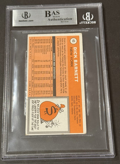 Dick Barnett 1970-71 TOPPS Card #43 Signed Hof #12 Mint Auto Bas Coa Beckett