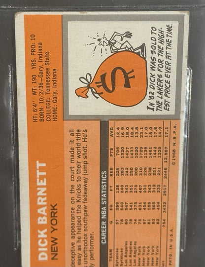 Dick Barnett 1970-71 TOPPS Card #43 Signed Hof #12 Mint Auto Bas Coa Beckett