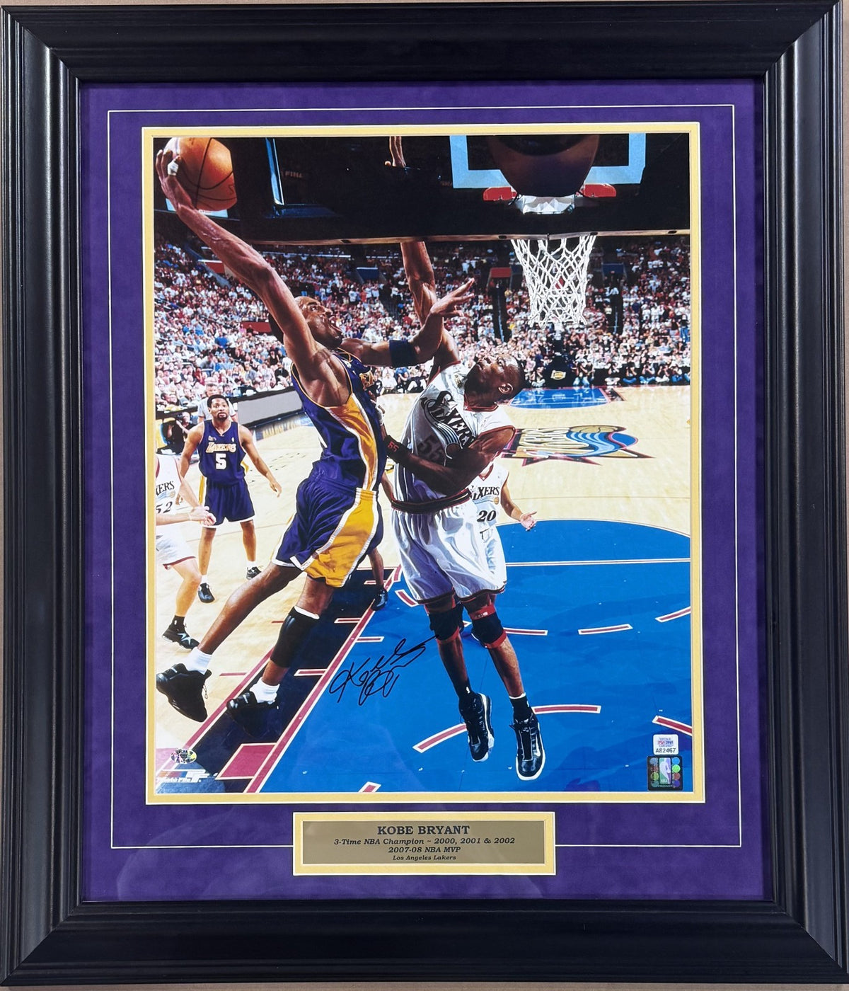 Kobe Bryant Signed 16x20 Photo Framed W/Plaque Auto PSA COA LA Lakers HOF