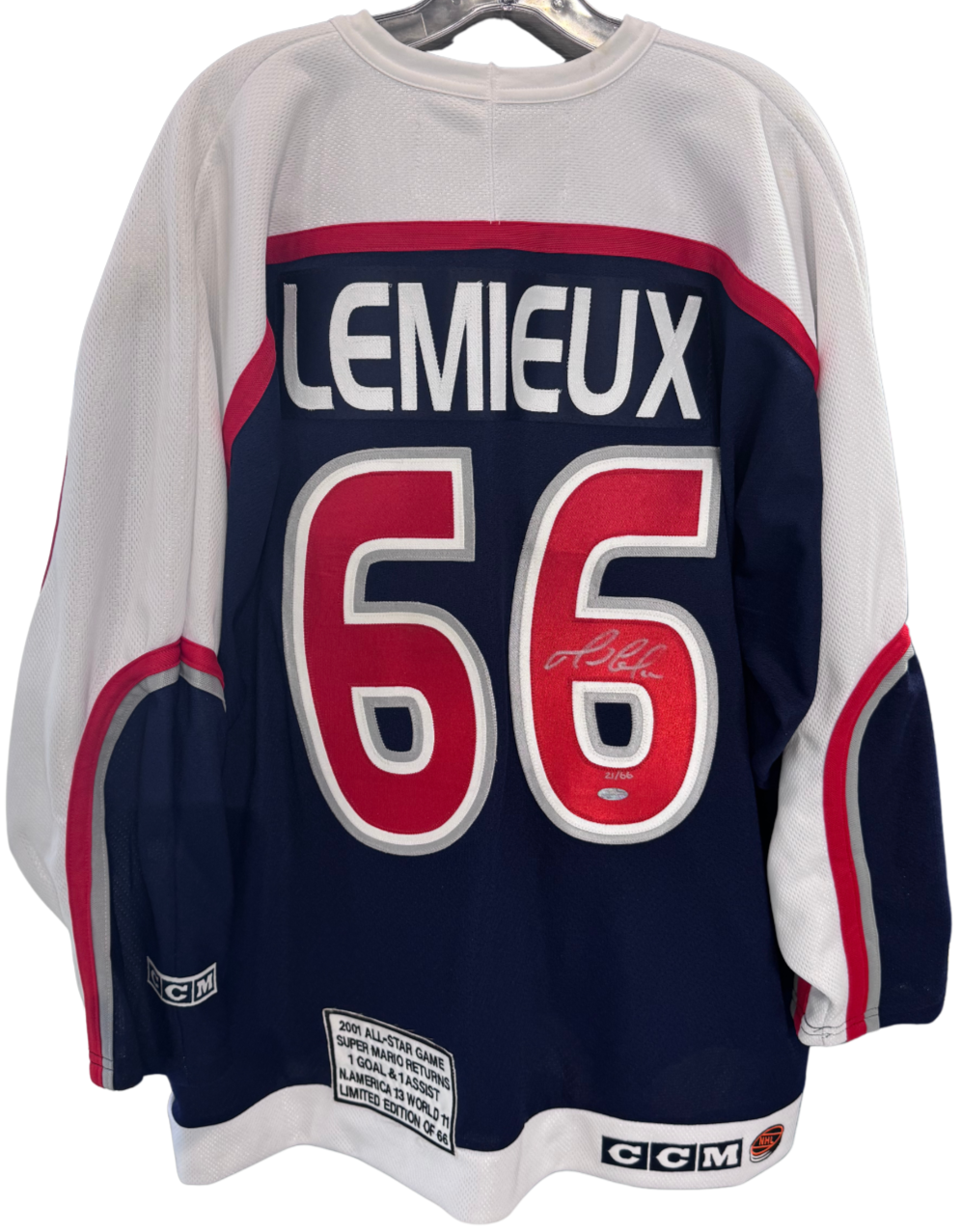 Mario Lemieux Signed CCM 2001 ASG Game Jersey LE/66 Auto Steiner Holo Penguins