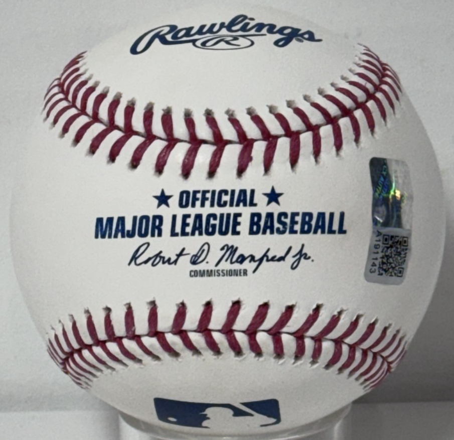 Ben Rice Signed Baseball 4 Stat Auto CX COA MLB Debut 1st Hit Uncle Ben Yankees