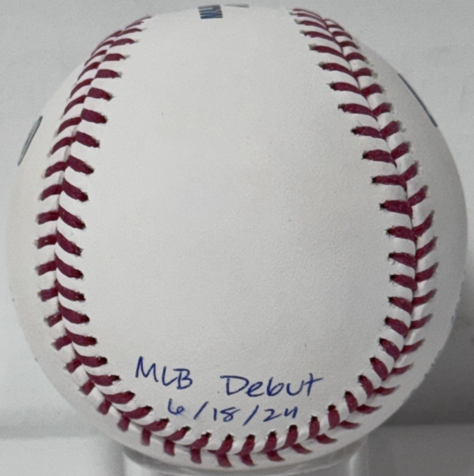 Ben Rice Signed Baseball 4 Stat Auto CX COA MLB Debut 1st Hit Uncle Ben Yankees