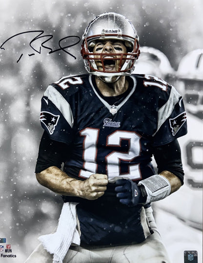 Tom Brady Signed 16x20 Scream Photo Super Bowl Framed Patriots Auto Fanatics LOA