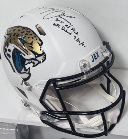 Trevor Lawrence Signed Jaguars Auth Helmet LE/16 #1 Pick Debut Auto Fanatics COA