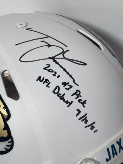 Trevor Lawrence Signed Jaguars Auth Helmet LE/16 #1 Pick Debut Auto Fanatics COA