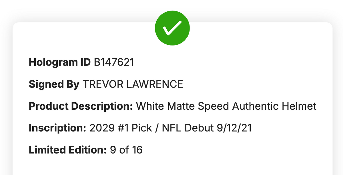 Trevor Lawrence Signed Jaguars Auth Helmet LE/16 #1 Pick Debut Auto Fanatics COA