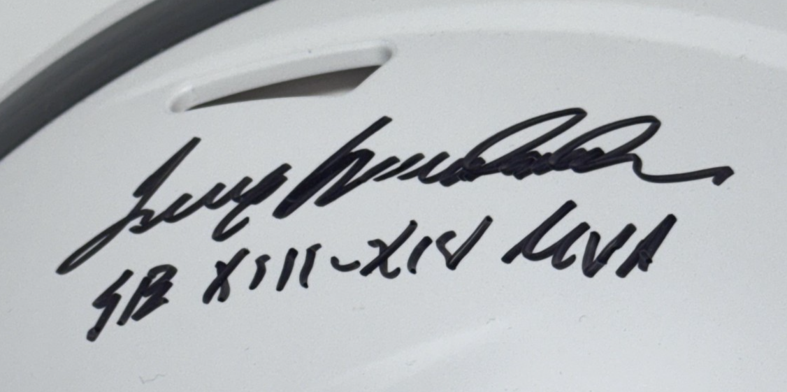 Terry Bradshaw Lynn Swann Signed Steelers Auth Helmet SB MVP Auto Fanatics COA.