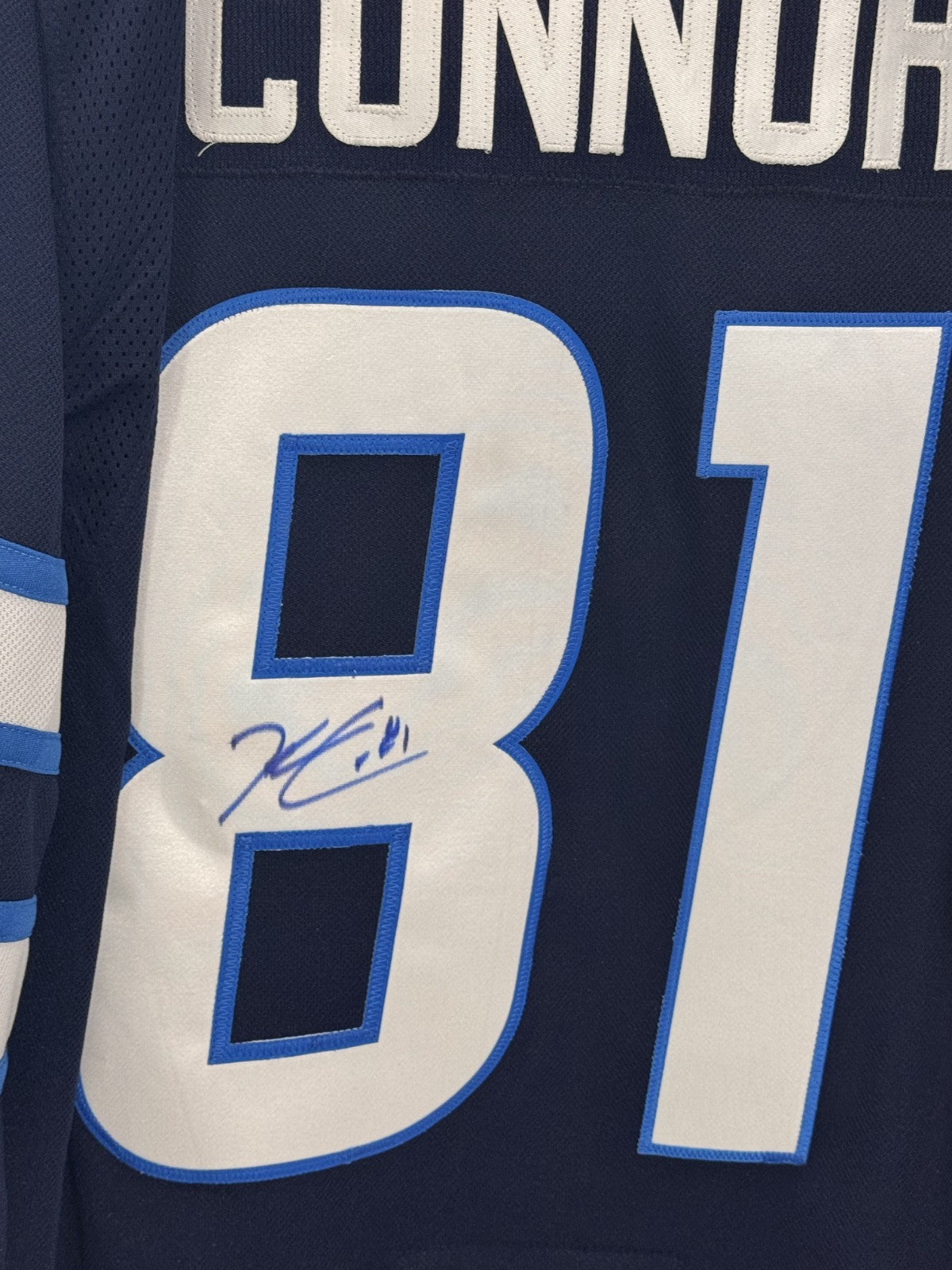 Kyle Connor Signed Winnipeg Jets Adidas Authentic Jersey Auto COA Size 56