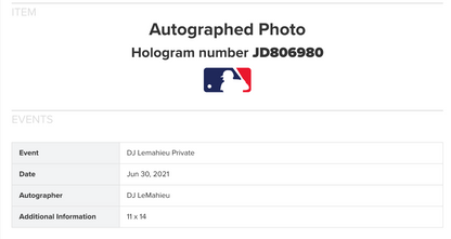 DJ LeMahieu Signed 11x14 Spotlight Photo Framed Auto Fanatics MLB COA NY Yankees