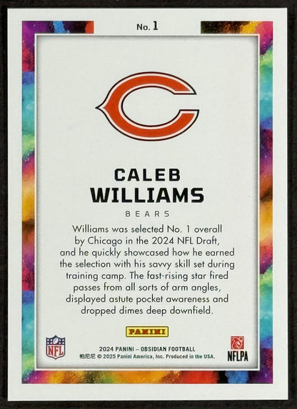 2024 Panini Obsidian Caleb Williams Black Color Blast #1 Rookie Chicago Bears NM