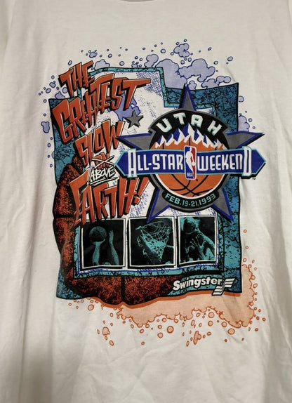 1993 NBA All star Game T Shirt Swingster  Sz XL Utah NBA All star New  Deadstock