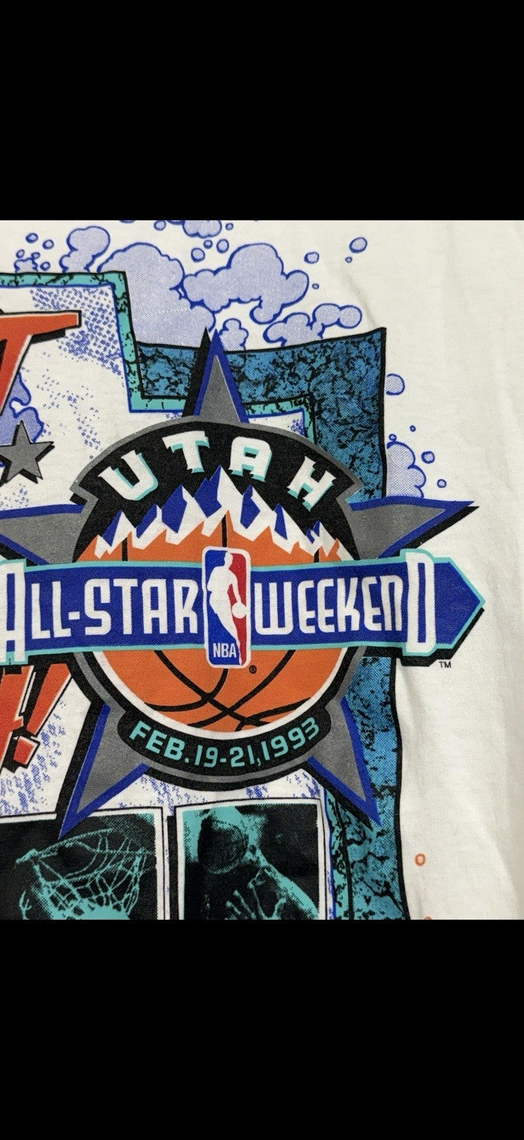 1993 NBA All star Game T Shirt Swingster  Sz XL Utah NBA All star New  Deadstock