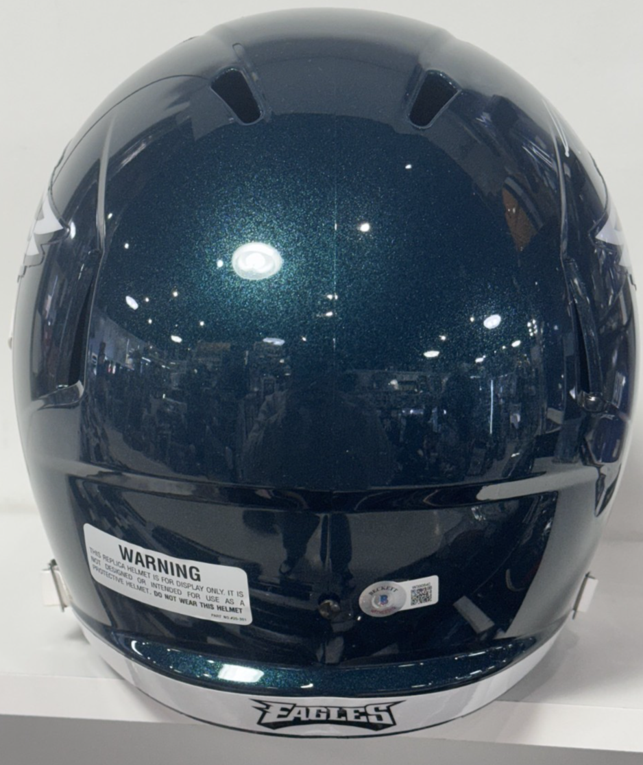 AJ Brown Signed Philadelphia Eagles Riddell Speed Replica FS Helmet Auto BAS COA