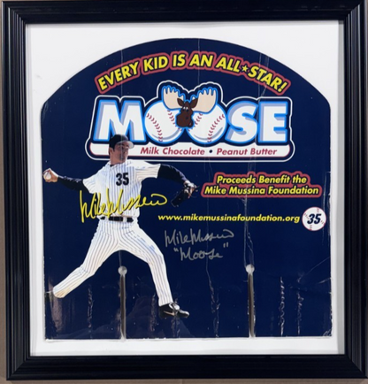 Mike Mussina Signed Candy Bar Ad Framed Moose Auto 7th Inn Corp COA Yankees HOF