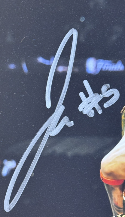 Jose Alvarado Signed NY Knicks 2026 Finals Champ Photo Framed Auto Fanatics COA
