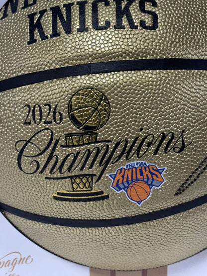 Jose Alvarado Knicks #5 Signed 2026 NBA Champions Gold Basketball Auto Fanatics