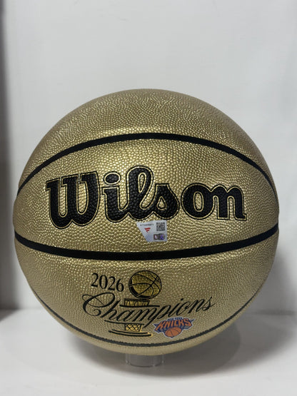 Jose Alvarado Knicks #5 Signed 2026 NBA Champions Gold Basketball Auto Fanatics