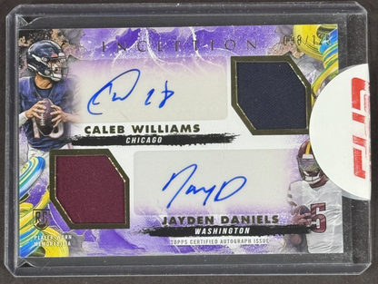2024 Topps Inception Caleb Williams Jayden Daniels Rookie Patch Auto Purple /125