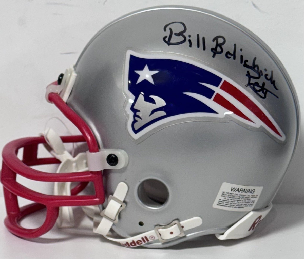 Bill Belichick Signed Patriots Riddell Mini Helmet Pats Auto JSA COA W/Case