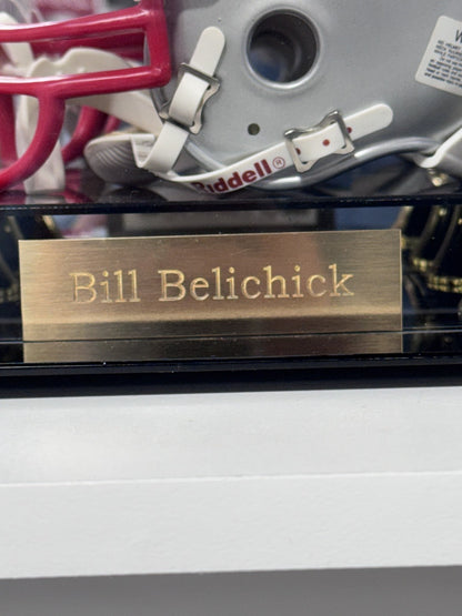 Bill Belichick Signed Patriots Riddell Mini Helmet Pats Auto JSA COA W/Case