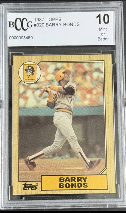 1987 Topps Barry Bonds #320 BCCG 10 Mint or Better Rookie RC Pittsburgh Pirates