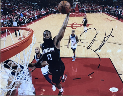 James Harden Signed 11x14 Photo Auto JSA COA Houston Rockets MVP