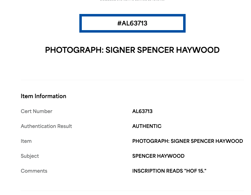 Spencer Haywood Signed 11x14 Photo HOF 15 Auto PSA COA Washington Bullets