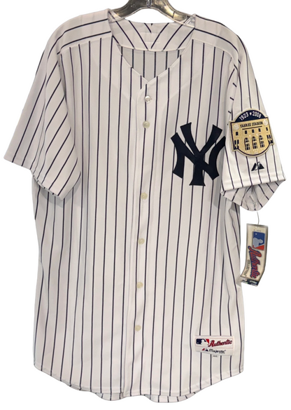 Derek Jeter Majestic Mlb Authentic Yankees Jersey 2008 Final Season Patch S 44