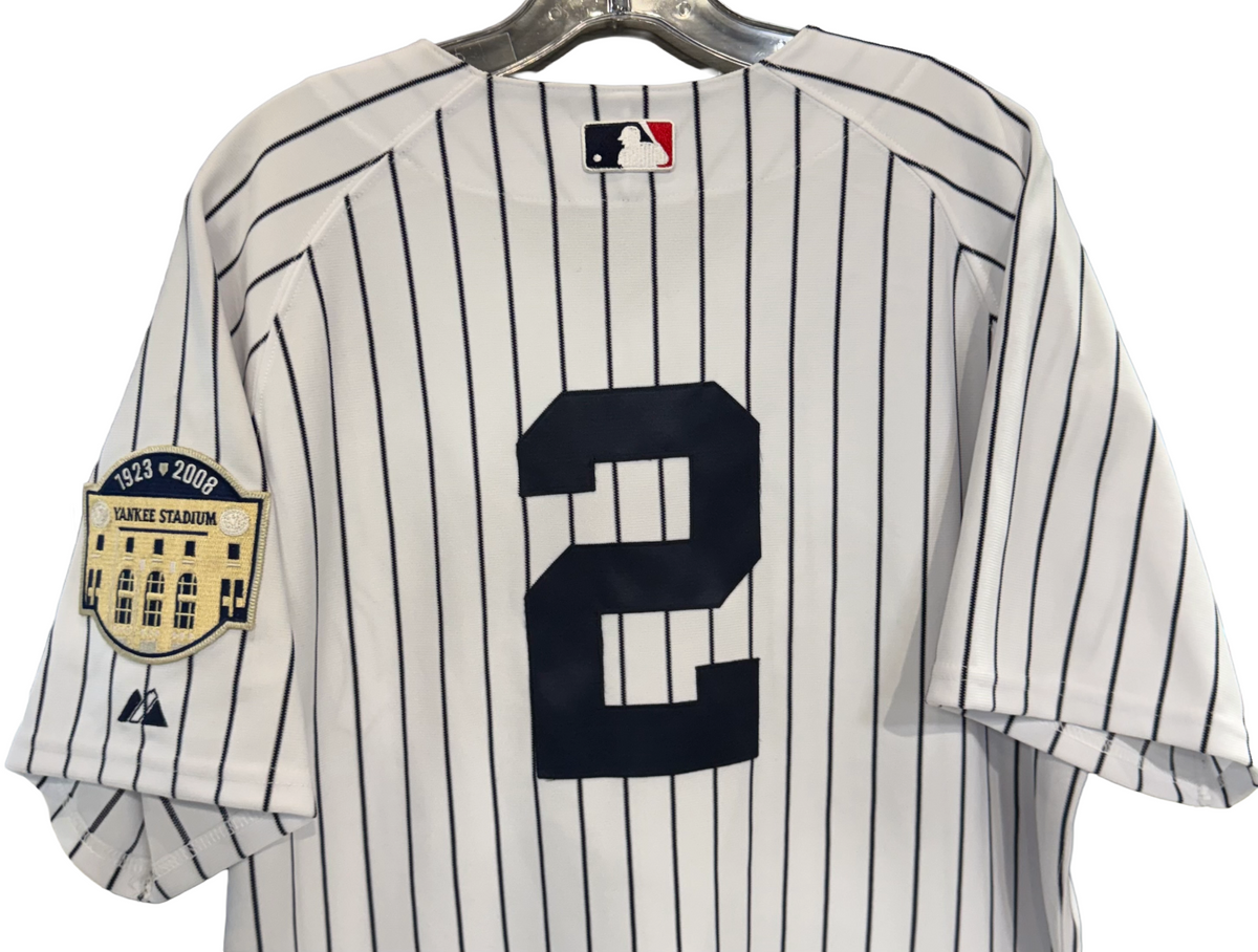 Derek Jeter Majestic Mlb Authentic Yankees Jersey 2008 Final Season Patch S 44