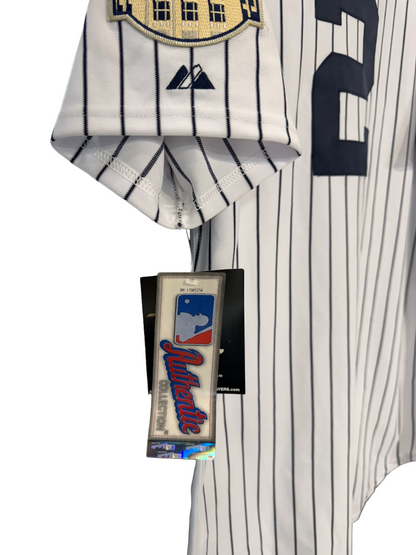 Derek Jeter Majestic Mlb Authentic Yankees Jersey 2008 Final Season Patch S 44