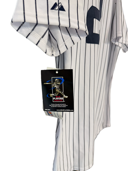 Derek Jeter Majestic Mlb Authentic Yankees Jersey 2008 Final Season Patch S 44