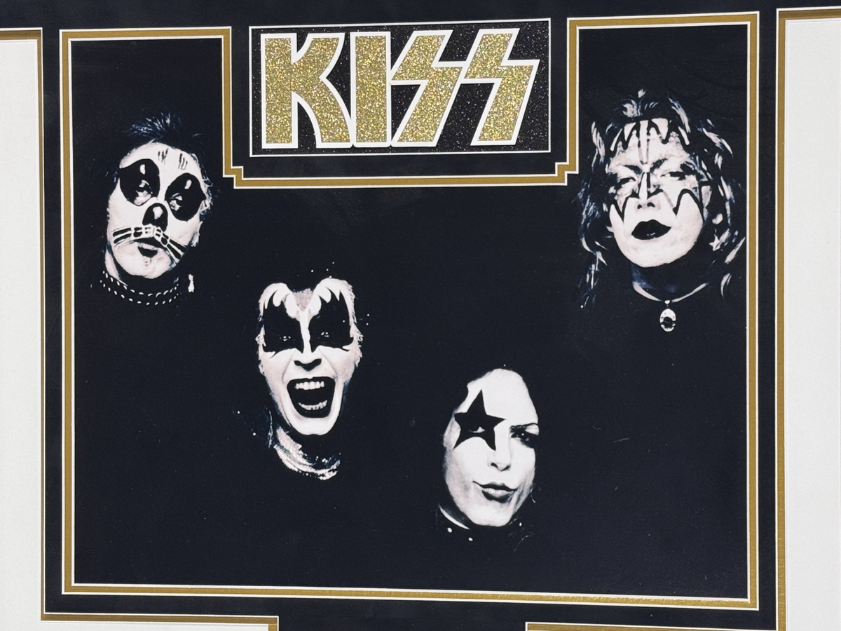 KISS Signed Poster Framed W/ LE 24K Gold Final Show Ticket Auto JSA LOA