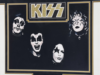 KISS Signed Poster Framed W/ LE 24K Gold Final Show Ticket Auto JSA LOA