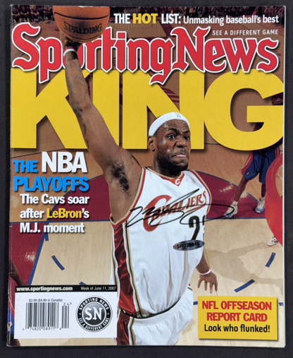 Lebron James Signed Sporting News Magazine King Auto UDA COA Cavaliers No Label
