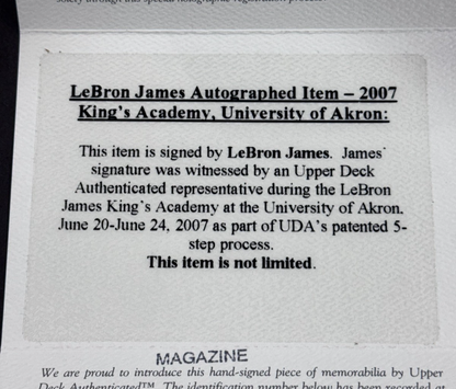 Lebron James Signed Sporting News Magazine King Auto UDA COA Cavaliers No Label