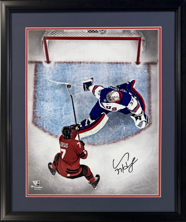 Connor Hellebuyck Devils Signed USA 16x20 Framed Photo Gold Medal Auto Fanatics