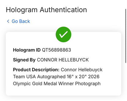 Connor Hellebuyck Devils Signed USA 16x20 Framed Photo Gold Medal Auto Fanatics