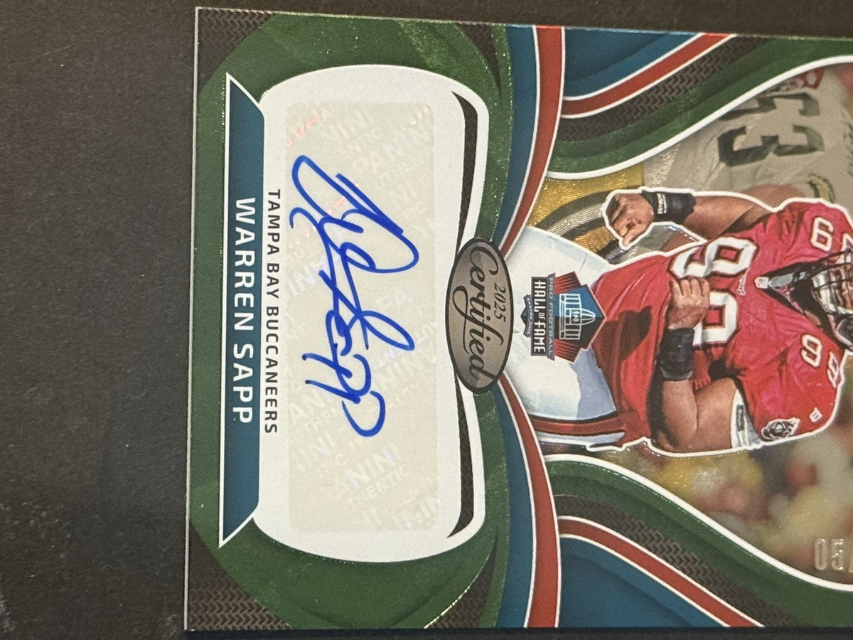 2025 Panini Certified WARREN SAPP Canton Certified Mint Auto Tampa Bay /15 HOF