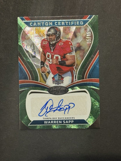 2025 Panini Certified WARREN SAPP Canton Certified Mint Auto Tampa Bay /15 HOF