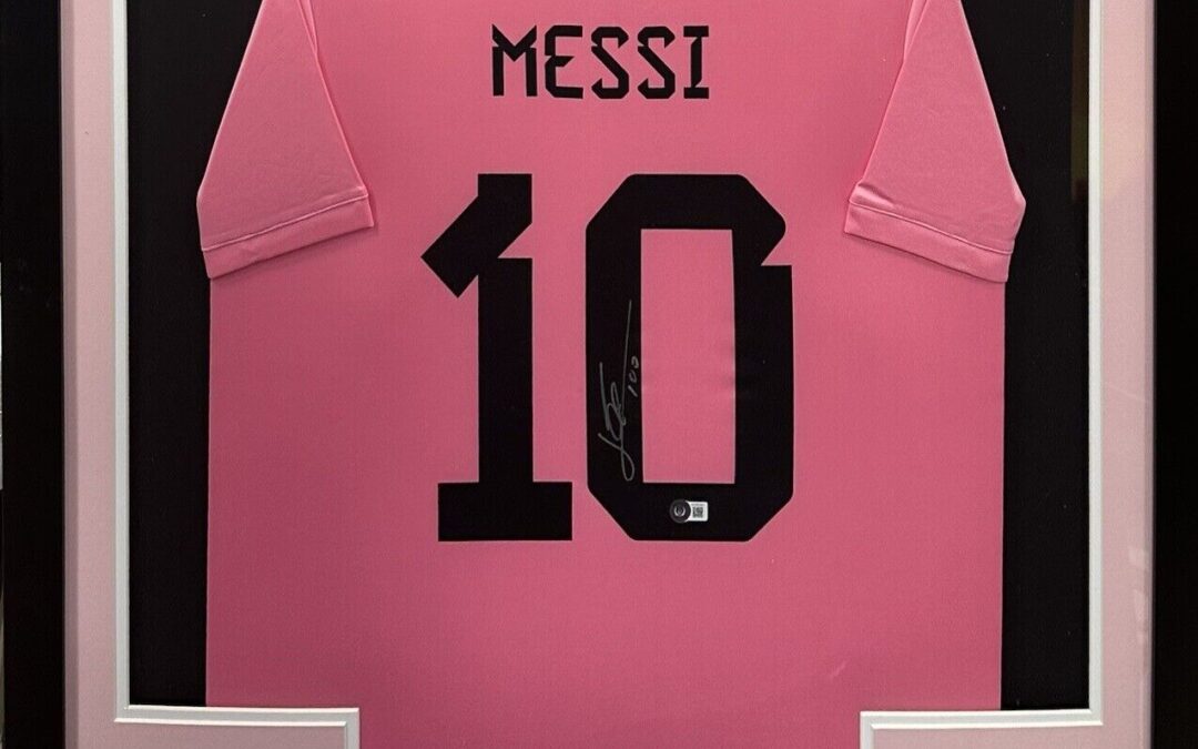 Lionel Messi Signed Inter Miami Adidas Soccer Jersey Framed Autograph BAS LOA